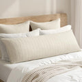 Decorative Waffle Weave Body Pillowcase 20x54 Ivory No Insert by Woaboy