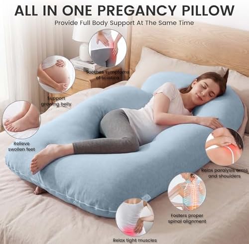 Jcickt Pregnancy Pillow for Sleeping, 59 inch Maternity Pillow - Image 2
