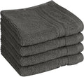 Towel and Linen Mart 100% Cotton - Wash Cloth Set - Pack of 4, Quick Dry, Luxurious, Highly Absorbent and Soft Feel Premium Spa & Hotel Perfect for Daily Use (12 X 12 Grey) by T+%26+L+Towel+and+Linen+Mart