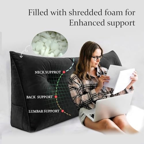 Bed Wedge Headboard Pillow King Bedrest Reading Pillow - Image 3