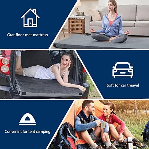 CYMULA Memory Foam Camping Mattress Pad, Sleeping Mat, Portable Roll Up Mattress - Image 5