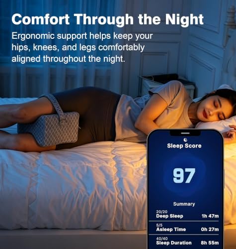 UJPFEO Knee Pillow for Side Sleepers, Leg Pillow for Sciatica, Joints Pain - Image 2