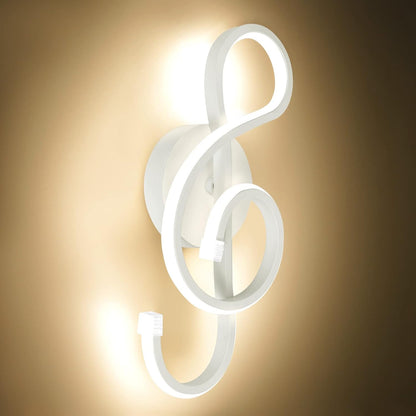XEYOU 22W Modern Wall Sconce Lighting Indoor LED Creative Wall Light Fixture Music Symbol Art Decoration Wall Lamp for Living Room Bedroom Stair Corridor, White 3000K