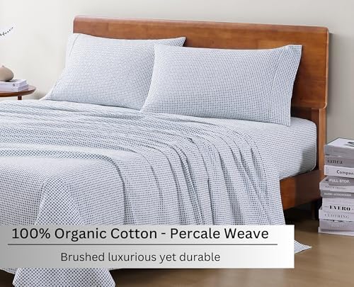 LANE LINEN King Sheet Set 100% Organic Cotton Soft 4pc Percale - Image 3