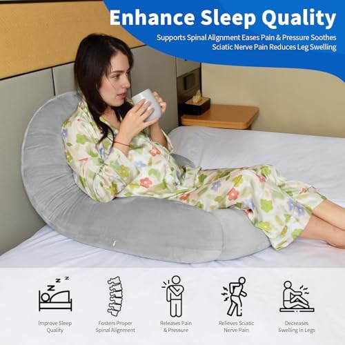 Pozico U-Shaped Full Body Pillow, 51-Inch Pregnancy Pillow - Image 4