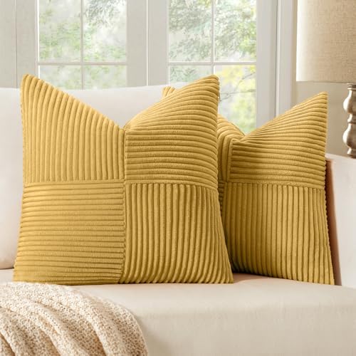 MIULEE Golden Mustard Decorative Throw Pillow Covers by MIULEE