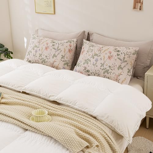ECOCOTT 2 Pack Floral Pillowcases King Size, 100% Washed Cotton Pillow Cases - Image 5