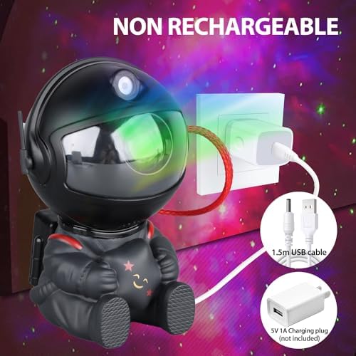 YXQUA Astronaut Galaxy Star Projector, Night Light for Kids, Original Black - Image 6