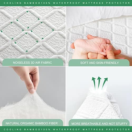 UNILIBRA King Waterproof Cooling Mattress Protector, Fits 8-21" Deep Pocket - Image 4