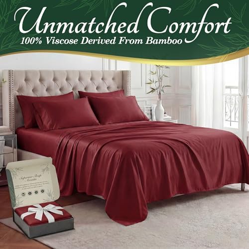 DECOLURE 100% Viscose Derived from Bamboo Sheets King Size, Luxury 6 Pc Set - Image 2