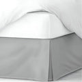 Pleated Bed Skirt King Size, 14" Drop with Platform Design for Secure Fit, Split Corners, Wrinkle-Resistant Microfiber for Modern Stylish Look, Tailored Bedding for Hotel Luxury - Light Grey