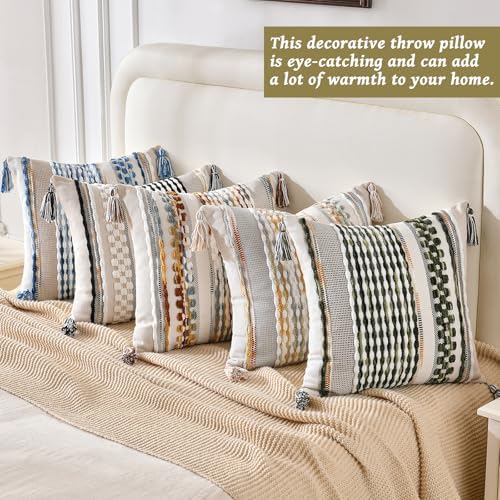 AmHoo Chenille Striped Textured Boho Throw Pillow Covers Aesthetic - Image 4
