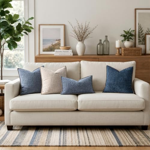 MIULEE Decorative Couch Throw Pillow Covers 20x20 in Dark Grey Blue 2 Pack - Image 5