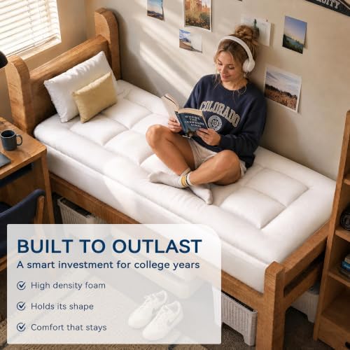 BDEUS Dual Layer 5 Inch Memory Foam Mattress Topper Twin XL Size - Image 3