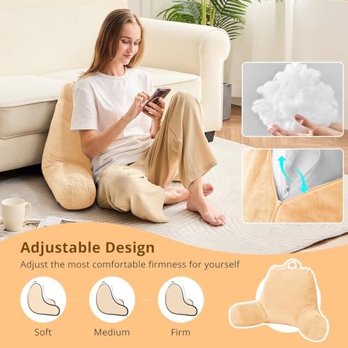 Sasttie Reading Pillow for Bed, Back Pillow for Sitting Up - Image 2