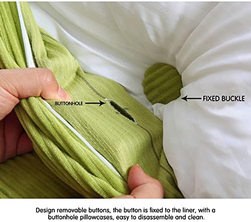WOWMAX Headboard Pillow Caking Wedge Pillow Headboard Reading Beige Gray - Image 6