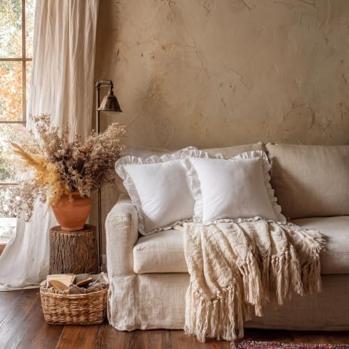 patdrea Vintage White Linen Throw Pillow Covers - Image 6