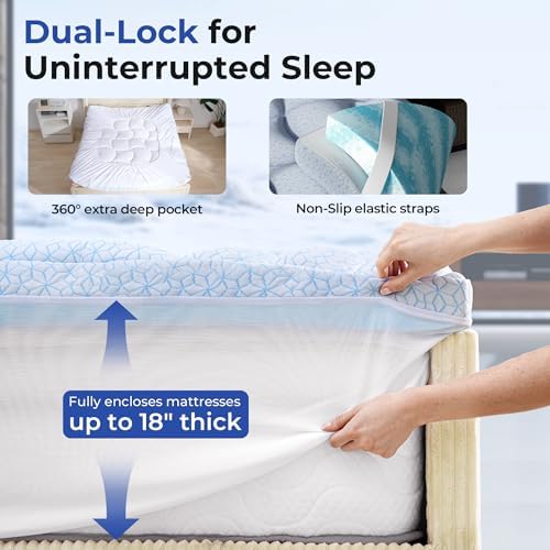 HOMRELEXA Dual Layer 4 Inch Cooling Memory Foam Mattress Topper Full Size - Image 6