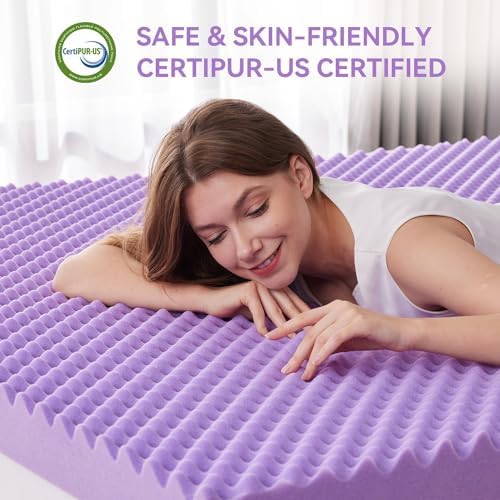 SINWEEK 2 Inch Egg Crate Cooling Gel Memory Foam Mattress Topper Full Size - Image 5