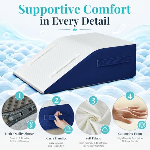 Yojoker Leg Elevation Pillow Blood Circulation, Memory Foam Wedge Pillow - Image 3