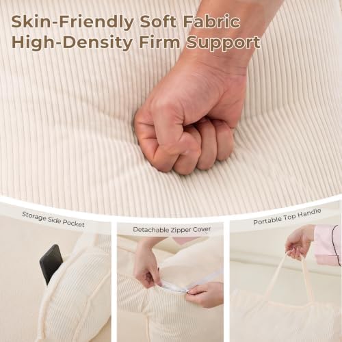 Reading Pillow for Bed with Detachable Neck Roll and Shredded Memory Foam - Image 6