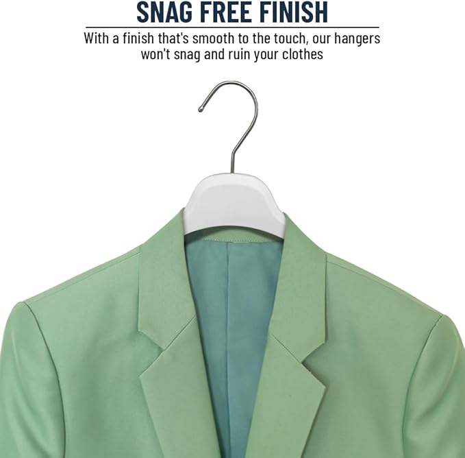 All Hung Up Hangers Plastic Coat Hangers, Clothes Hangers (White, 12pk)