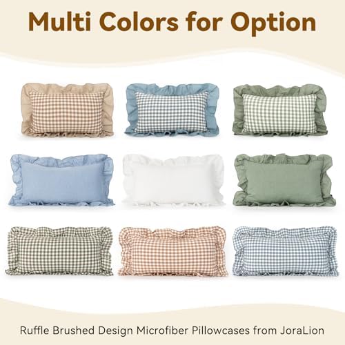 JoraLion Ruffled Throw Pillow Cover 20x20 Solid Green - Image 3