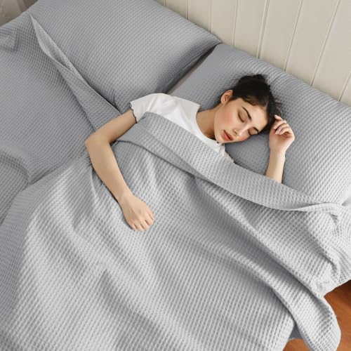 100% Cotton Waffle Pillow Shams Standard Size Set of 2, Envelope Closure - Image 5