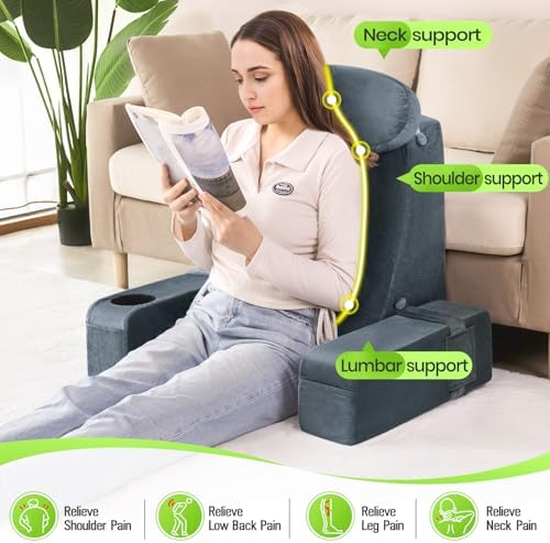 21 INCH Reading Pillow for Adults, Back Pillow for Bed Sitting Up, Backrest - Image 5