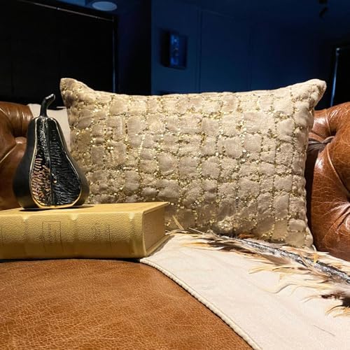 The HomeCentric Gold 12"x18" Lumbar Pillow Cover, Velvet Sequins & Animal - Image 5