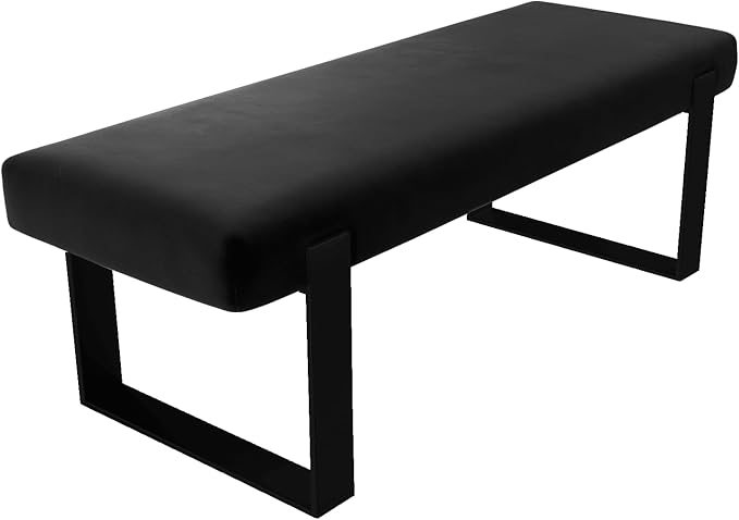 VANT Upholstered Bed Bench - Velvet Black - Matte Black - Contemporary Modern, Bedroom Bench Seat, Hallway, or Entryway