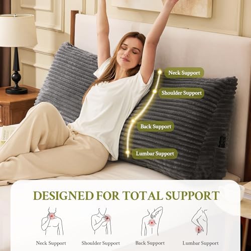 Headboard Pillow Full, Headboard Wedge Pillow, Dark Grey - Image 3