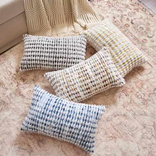 Aeckself Boho Chenille Tufted Pillow Cover 12x20 Inch, Rectangle Decorative - Image 5