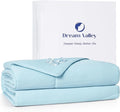 Dream Valley® Outlast® Deepsleep Cooling Comforter, Full/Queen Size, NASA-Grade Space Technology Cooling Blanket for Hot Sleepers Night Sweats, Q-Max > 0.45 Aerocool™ Breathable, Ice Blue, 90"x90"