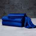 LUXOME Luxury Sheet Set | 100% Rayon (Viscose) from Bamboo | Twin XL - Sapphire | Deep Pockets | 3-Piece Set (Fitted, Flat, Pillowcase)