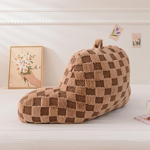 Aimuan Reading Pillow Checkered Bed Rest Wedge Backrest Checkerboard Pillow - Image 2