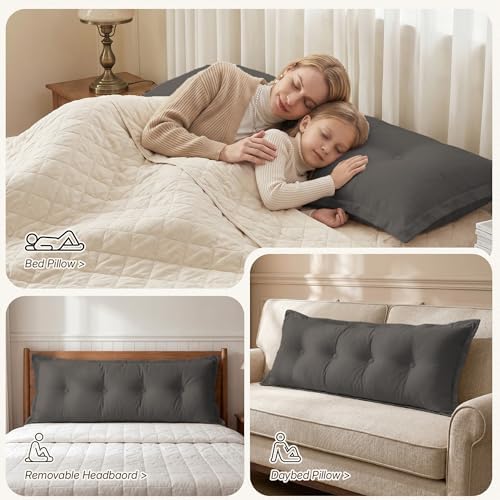 WOWMAX Headboard Pillow Full Dorm Reading & Body Pillow - Image 3