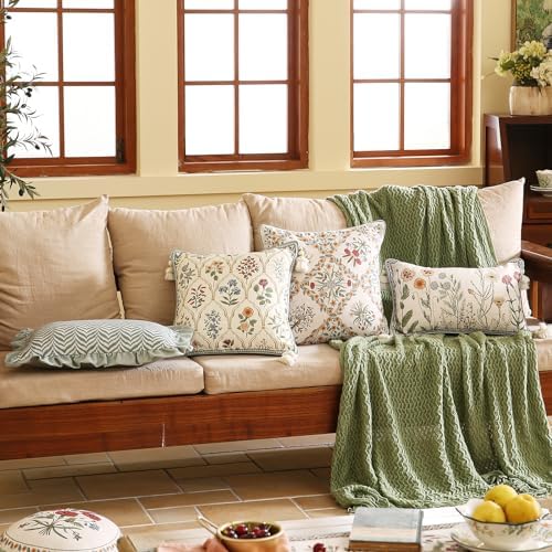 ISAENNE Designer Vintage Linen Throw Pillow Cover - Image 3