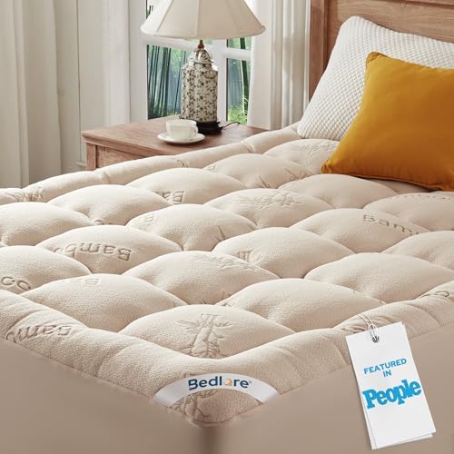 BEDLORE Queen Mattress Topper, Thick Pillow Top Mattress Pad by Bedlore