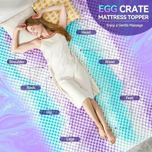 SINWEEK 3 Inch Egg Crate Memory Foam Mattress Topper Twin XL, Twin Extra Long - Image 2