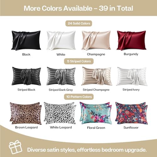MR&HM Satin Pillowcase 2 Pack, Queen Size 20"x30" - Image 7