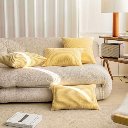 Home Brilliant Super Soft Corduroy Decorative Summer Pillow Covers 20x20 Throw - Image 3