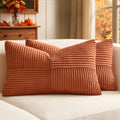 MIULEE Fall Burnt Orange Decorative Lumbar Throw Pillow Covers 12x20 Inch by MIULEE