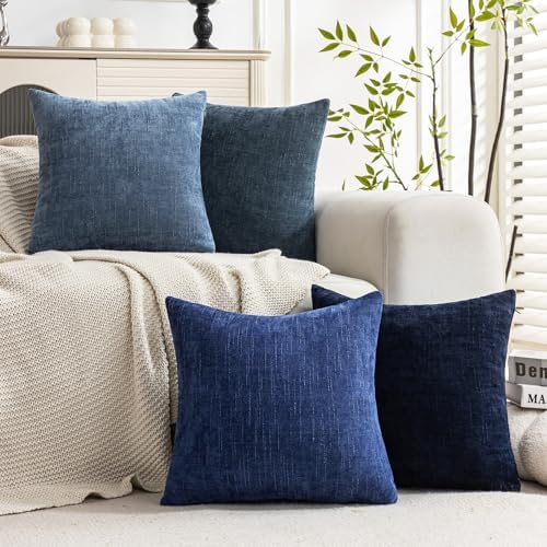 Set of 4 Soft Textured Decorative Throw Pillow Covers 24x24 Inch Cozy Farmhouse - Image 2