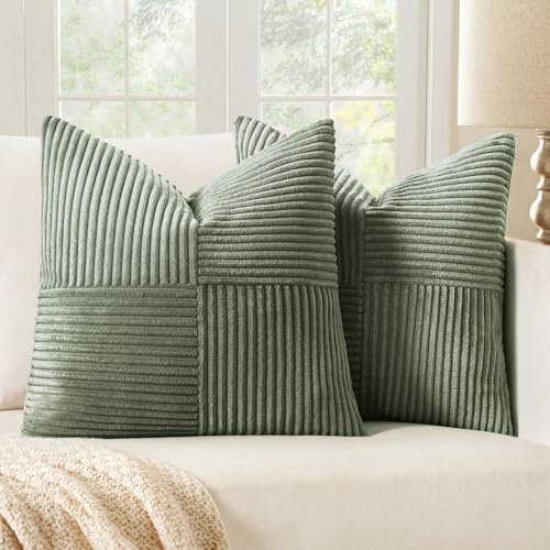 MIULEE Light Olive Green Decorative Throw Pillow Covers by MIULEE