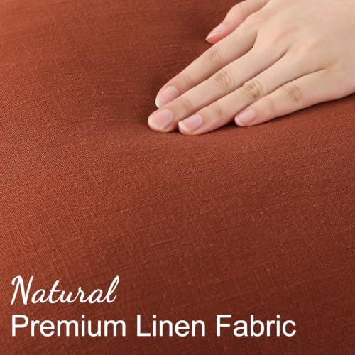 decorUhome Fall Rust Linen Throw Pillow Covers 24x24 Set of 2 - Image 3