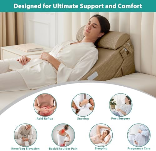 Bedluxe Wedge Pillow Set for After Surgery, Orthopedic Bed Wedge - Image 4