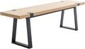 Wooden Dining Bench 60” Industrial Table Benches, Seating Chair Rustic Indoor Benches, Mid Century Kitchen Bench with Metal Legs, Light Oak