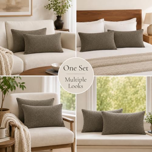 JoraLion 12x20 inch Boucle Throw Pillow Covers, No Insert - Image 2