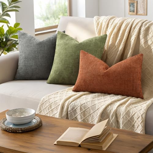 decorUhome Chenille Decorative Throw Pillow Covers 18x18 Set of 2 - Image 5